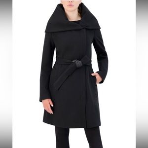 Cole Haan | Black Tie-Waist Shawl Collar Coat - Women